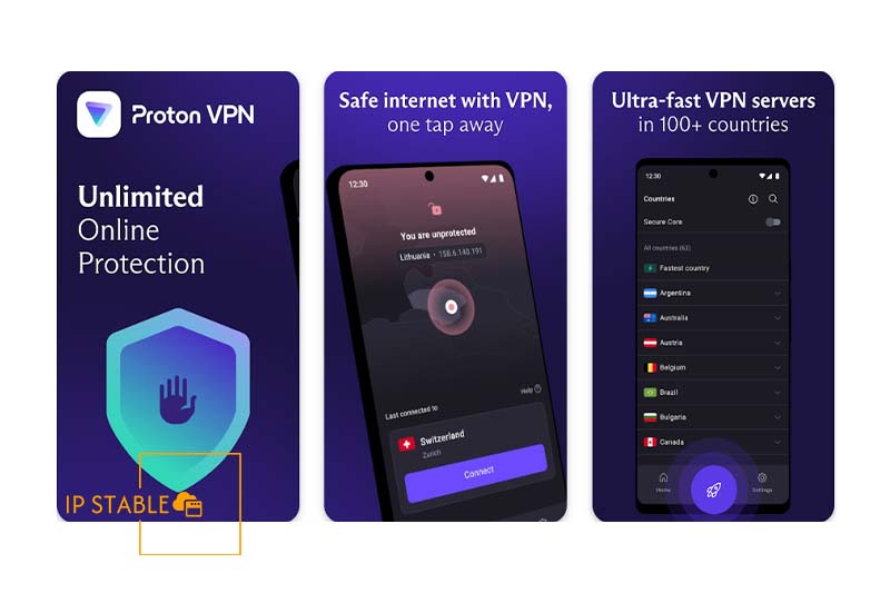 دانلود فیلتر شکن VPN Proton پروتون وی پی ان برای سامسونگ گلکسی a54